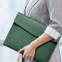 【新品】レザー風 ドキュメントケース グリーン