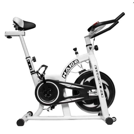 HAIGE スピンバイク エクササイズバイク ルームバイク 適応身長155～180cm 耐荷重100kg 負荷調節 ポジション調整 ホワイト×ブラック★買取帝国 志木店