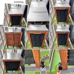 引き取り限定　IKEA イケア　エップラロー　ステンレス天板　収納ワゴン　アカシアの画像