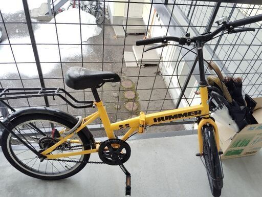 人数多い為1度受付中止します。ハマーおりたたみ自転車(修理必須のため、ジャンク扱いにします。)
