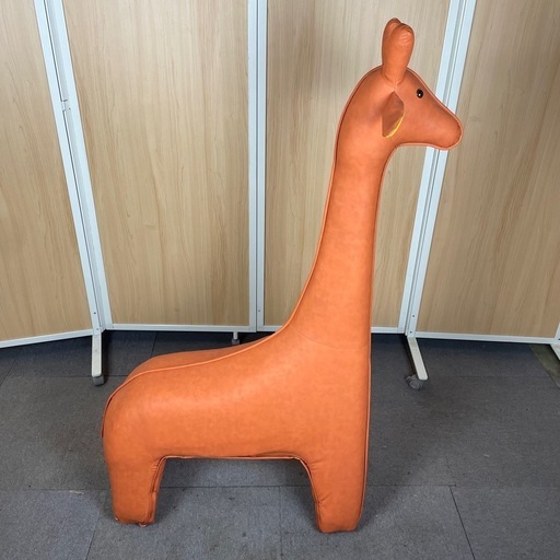 【美品】アニマルスツール　キリン　オレンジ　オシャレ　アンティーク　椅子　置物