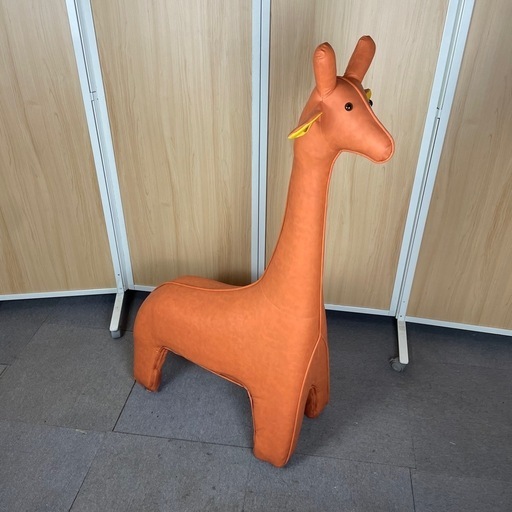 【美品】アニマルスツール　キリン　オレンジ　オシャレ　アンティーク　椅子　置物