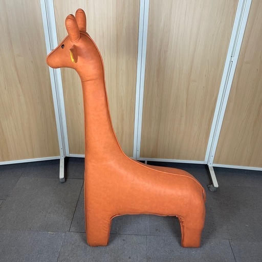 美品】アニマルスツール キリン オレンジ オシャレ アンティーク 椅子 置物