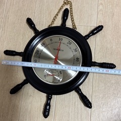 昭和レトロ　ヴィンテージ　舵輪型 温湿度計の画像