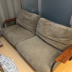 コーデュロイ　スチールフレーム　ソファ
