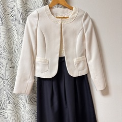 入学式卒園式卒業式3点セットクリームジャケットとクリームドレス