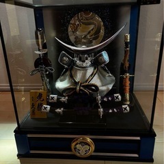 【久月】兜飾りガラスケース付き