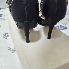 ESPERANZA 黒 パンプス オープントゥ Lサイズの画像