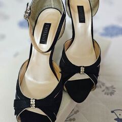 ESPERANZA 黒 パンプス オープントゥ Lサイズ