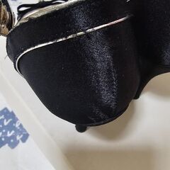 ESPERANZA 黒 パンプス オープントゥ Lサイズの画像
