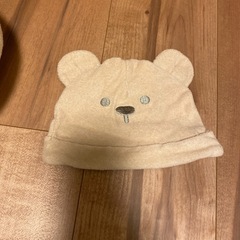 ベージュのクマ顔麦わら帽子 44cm 2つセット　まとめ売り　保育園の画像