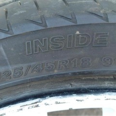 WORK CR KAI 18インチ 9.5J +38 2本 タイヤ付きの画像