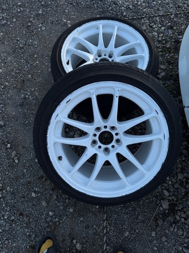 WORK CR KAI 18インチ 9.5J +38 2本 タイヤ付き