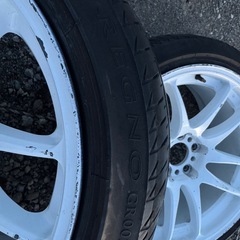 WORK CR KAI 18インチ 9.5J +38 2本 タイヤ付きの画像