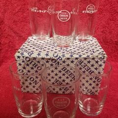 オリオンビール　グラス　希少(白ロゴ、サイダー)　オリオンサイダー　ロゴ　🍺　ORION　🍺　昭和レトロ　当時物　入手困難の画像