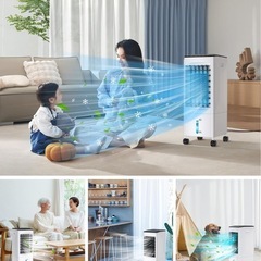冷風機 冷風扇 強力送風 静音 首振り 風量3段階 給水 6.0L水タンクの画像