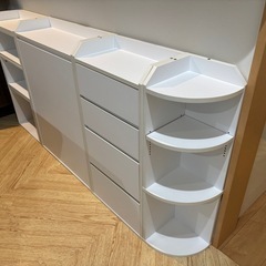 キッチンカウンター下収納4点セットの画像