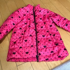 ダウン　キッズ　ピンク　ハート　120サイズ
