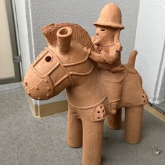 はにわのオブジェ　陶製素焼　馬型埴輪