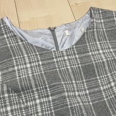 グレーチェック柄ワンピース Mサイズの画像