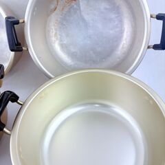 大型アルミ鍋　大鍋　30cm　4つセット　炊き出し鍋　蓋なしの画像