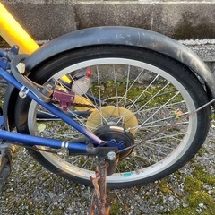 折りたたみ自転車　ブルーの画像