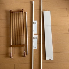 【4月13日まで】突っ張り棒・棚・折りたたみ洗濯物干し　7点セット