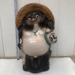 希少 60センチ 信楽焼 白たぬき 置物 骨董／アンティーク