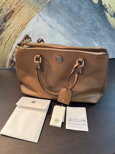 トリーバーチ　ハンドバック　美品　キャメル　購入証明あり