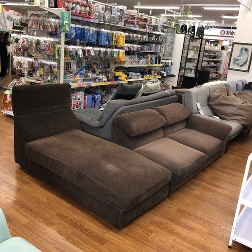 カウチソファー　MARUICHI ファブリック　ブラウン【取りに来れる方限定】