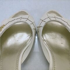 ルイヴィトン LOUIS VUITTON ミュール サンダル ピンヒール レザー ゴールド金具 37 23.5cm アイボリー 　250411-1Tの画像