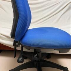 青いメッシュオフィスチェア 高さ調整機能付き　【引き取り限定】の画像