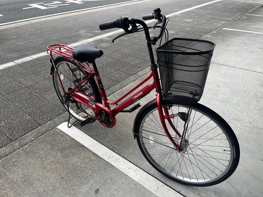 【完売御礼】【大人用】整備済 サギサカ シャルロット 26型 丸石 自動点灯外装6段ギア 中古自転車 婦人車 赤色 <自転車のオオムラ 静岡店>