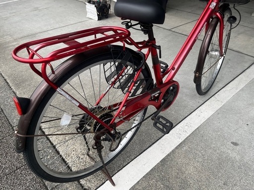 【完売御礼】【大人用】整備済 サギサカ シャルロット 26型 丸石 自動点灯外装6段ギア 中古自転車 婦人車 赤色 <自転車のオオムラ 静岡店> 完売御礼】【大人用】整備済 サギサカ シャルロット 26型 丸石 自動