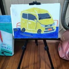 軽自動車の油絵
