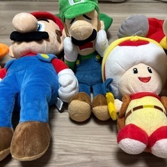 マリオ、ルイージ、よっしー、ピノキオ ぬいぐるみ詰め合わせの画像