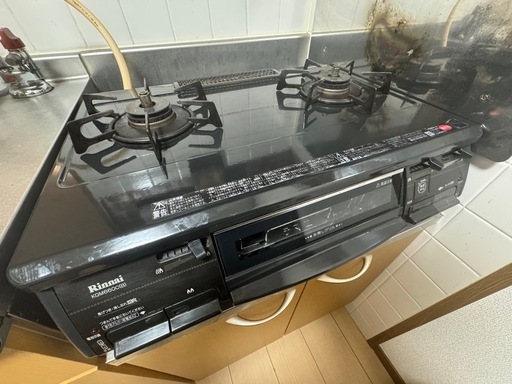 リンナイガステーブル KGM660C(B) 都市ガス用　２口コンロ