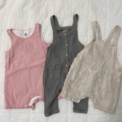 プチバトー　H&M リネン・コットンオーバーオールの画像