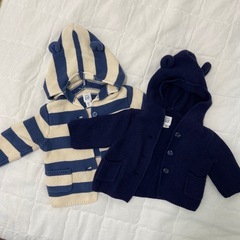 baby GAP フード付きカーディガン　ネイビー の画像