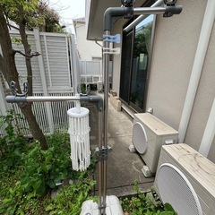 【取引中】セキスイ　ステンレス ブロー台付き物干し台の画像