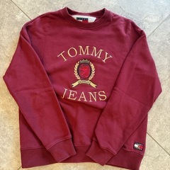 Tommy Jeans バーガンディ クルーネックスウェット