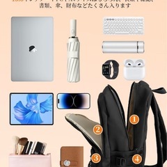 お譲り先決まりました。新品未使用、リュック メンズ おしゃれ 人気【超軽量390g·盗難防止設計】 ビジネスリュック 大容量 バックパック 15.6インチ PC リュックサック 防水ファスナー 防汚性 通気性 ビジネスリュック カジュアル リュック メンズ 通勤 通学 旅行 出張 機内に持ち込める 男女兼用（ブラック） Sの画像