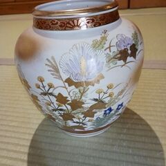 九谷焼　花瓶　壺　秋の七種