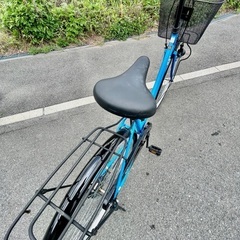 シティサイクル27インチ 青色 前部バスケット付き (価格交渉迷惑