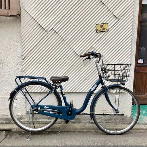 《売約済》【武蔵小山店】【～4/14限定SALE！店内全品20%お値引き！】自転車 26インチ CYCLE OLYMPIC choki 26 3段 変速 ギア マット ネイビー LED オートライト 自動点灯 ライト ティサイクル ママチャリ  街乗り 町乗り