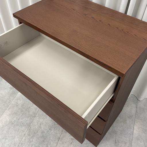 KD-26【新入荷　リサイクル品】IKEA MALM チェスト　引き出し4段　ブラウン