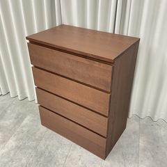 KD-26【新入荷　リサイクル品】IKEA MALM チェスト　引き出し4段　ブラウンの画像