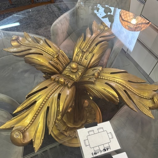 ダイニングテーブルセット　ガラス天板