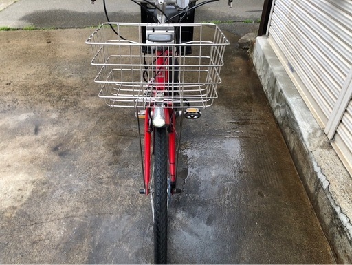 633  ブリヂストン新機種電動アシスト自転車ハイディB26インチレッドアルミボディー