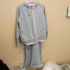 0411-317 adidas グレー フード付きジャージ上下セット
